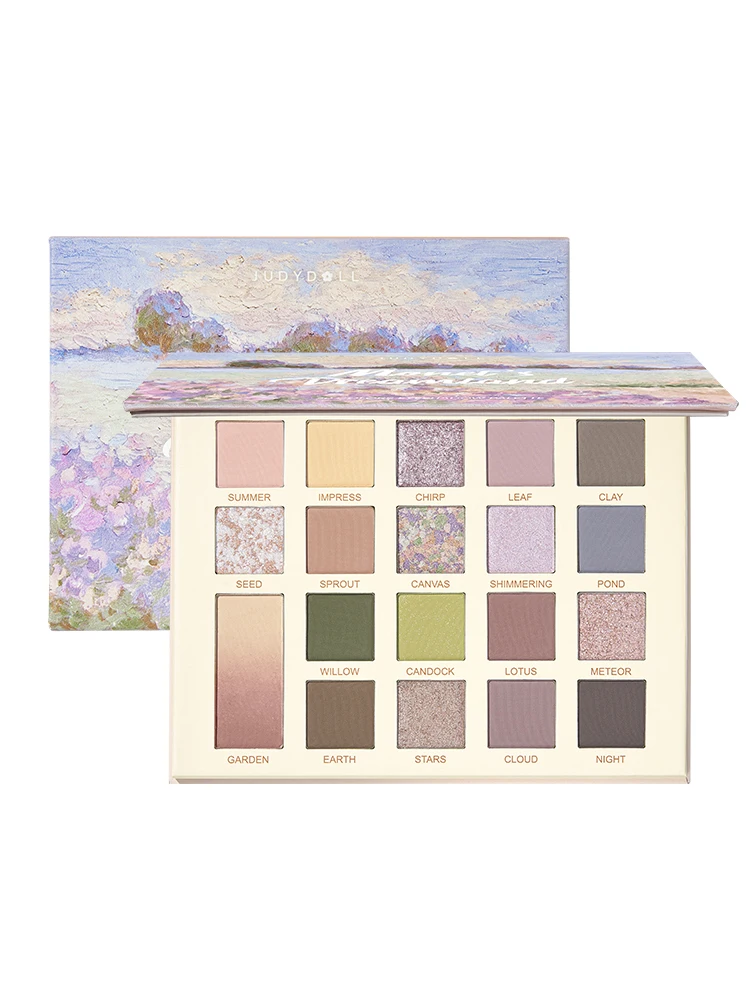 CX Judydol Oil Painting Plate Summer Field 20 Colors Eye Shadow Plate Shimmer Matte Thin and Glittering