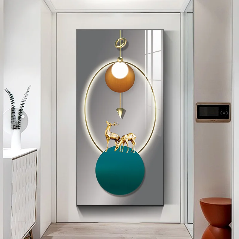 

TT SHULU with Corridor Entrance Painting Atmospheric Abstract Paintingfor Hanging Vertical Aisle Decoration Mural