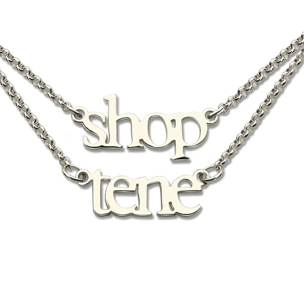 Uonney Dropshipping Personalized Double Layer Mini Name Necklace Gift Custom Two Names Necklace Jewelry