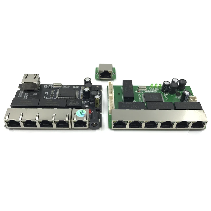 6 Port  OEM PBC Gigabit Ethernet Switch 8 Port met 8 pin way header 10/100/1000 m hub 8way power pin Pcb board OEM schroef gat