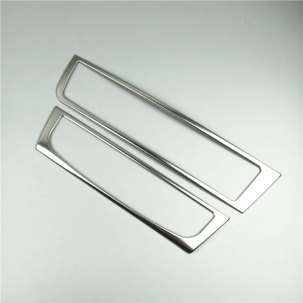 Car Console Air Conditioner CD Panel Decoration Cover Trim 2pcs For Audi A6 C7 A7 2012-2018 Interior Stainless Steel Accessories