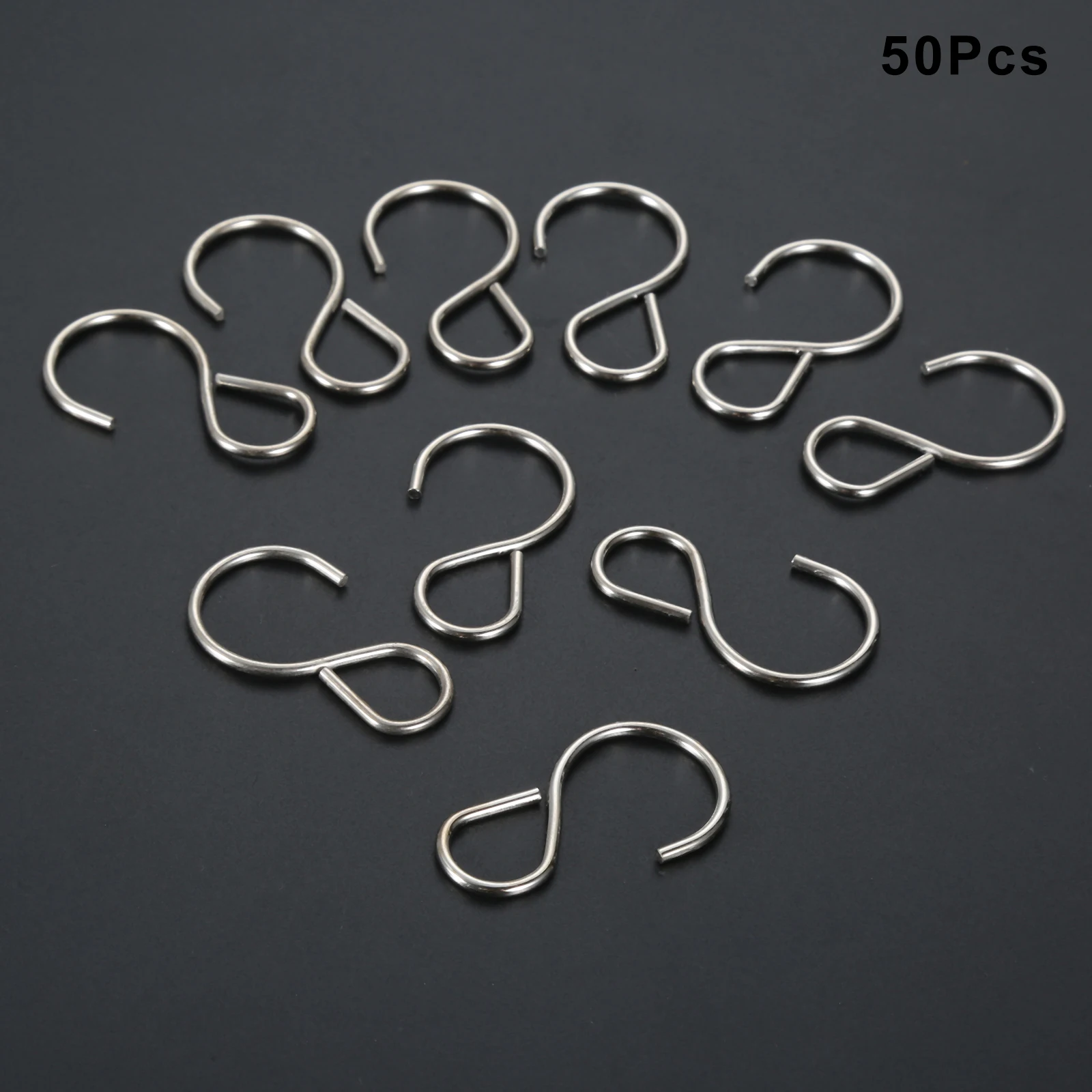 50 pcs S Shaped Metal Hooks Multipurpose Hanging Pot Pan Kitchen Storage Hanger Plants Jewelry Closet Clothing Home Organizer