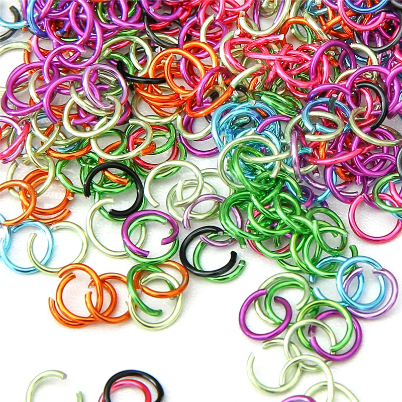 2250Pcs/box 6mm Colorful aluminum Open Jump Rings Split Rings Connectors for necklace bracelet DIY Jewelry Making Accessories