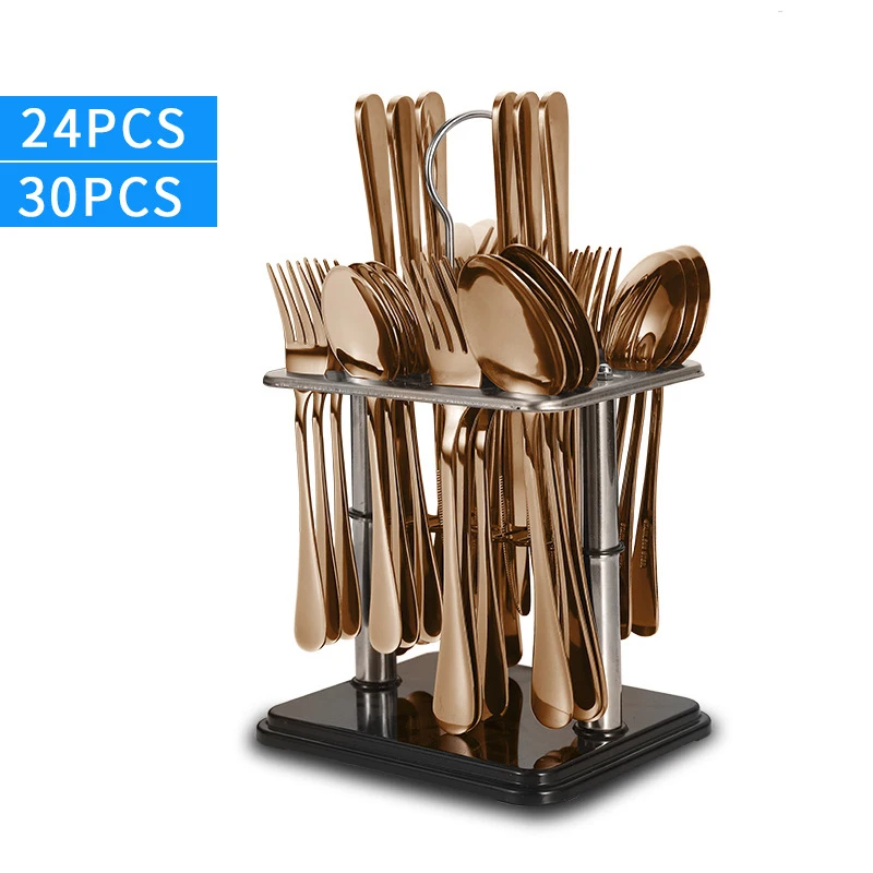 4Pcs 24Pcs 30Pcs Fork Spoon Knife Dining Table Gift Set Dinnerware Stainless Steel Cutlery Silverware Set Dropshipping Tableware