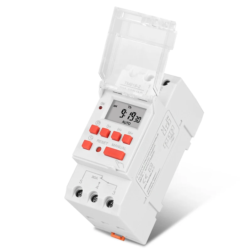 SINOTIMER 30A Load 220V 230V AC Programmable Weekly Digital TIMER SWITCH Relay Control Time 7 Days Auto ON OFF Din Rail Mounted