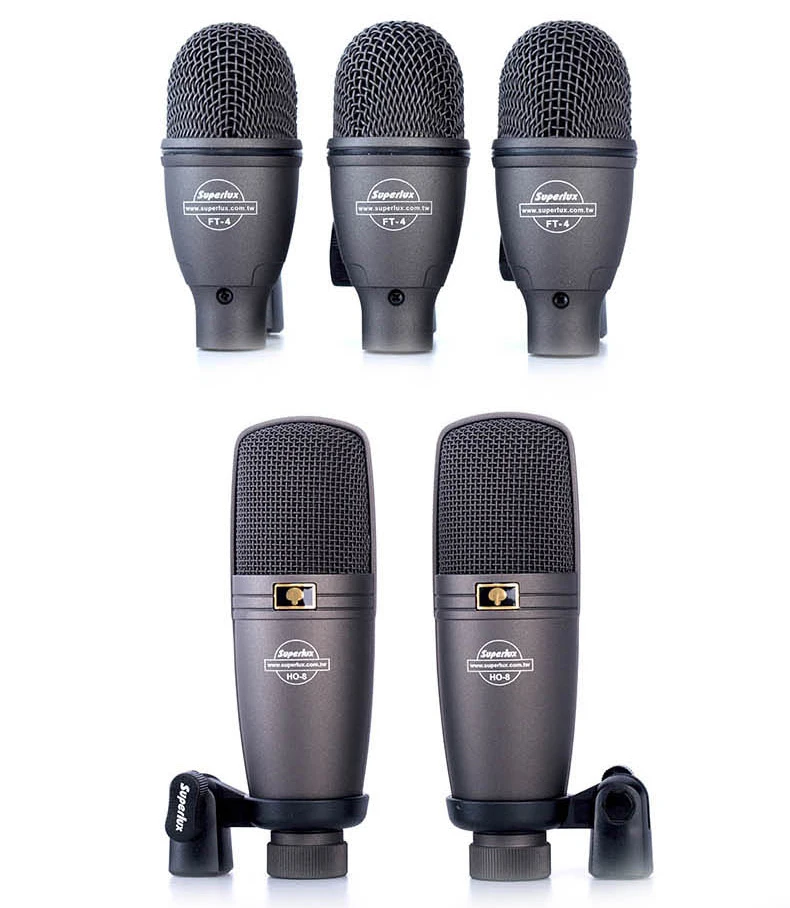 Superlux DRKF5H3 drum microphone kit,8 microphone kits for stage performances,studio and percussion