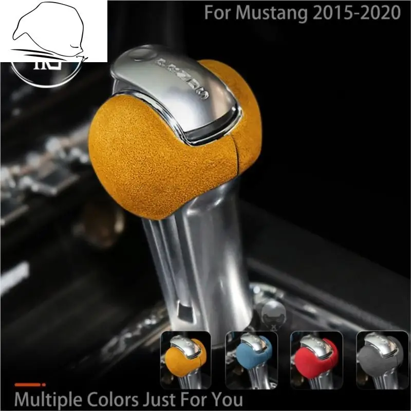 

Поворотная меховая замшевая Обложка для Ford Mustang 2015 2016 2017 2018 2019 ручка переключения рулевого механизма автомобиля ABS обшивка крышка интерьер