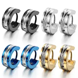 Fashion Earrings Men's Round Stainless Steel Earrings Rock Style Punk Circle Stud Earrings for Men Male Jewelry Accessories