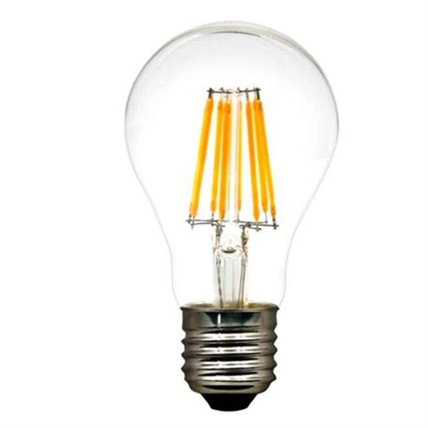 free shipping Amber Frosted Glass Cover Light Bulb CE ROHS A60 6W E27 led filament bulb