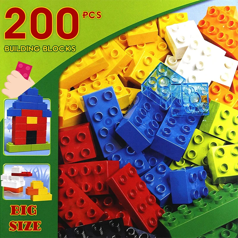 

50-300pcs Big Size Building Blocks Assembled Construction Educational Toys DIY Bricks Toddler Toys For Children Kids Gift