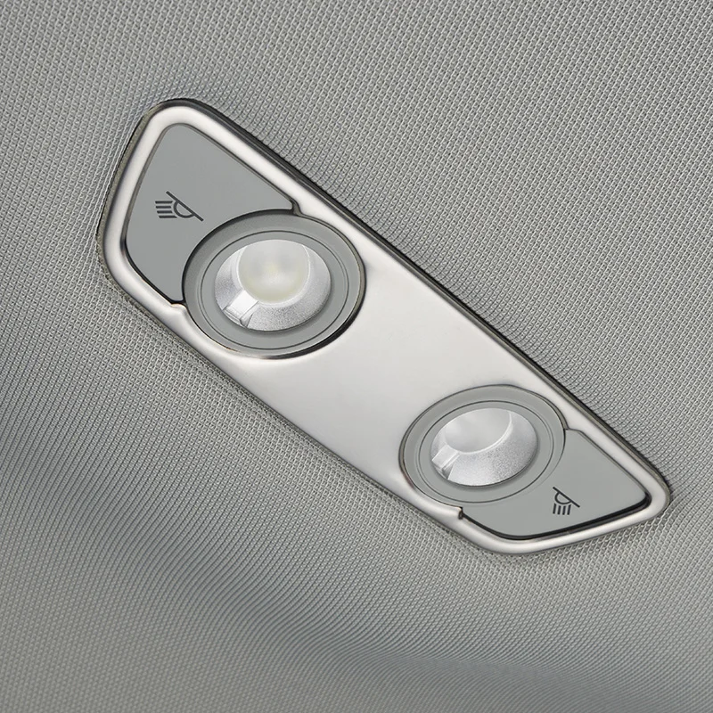 Car Styling Reading Lamp Decoration Frame Cover Stainless Steel Strips For Audi A4 B9 2017-2019 Interior Roof Light Decor Trim