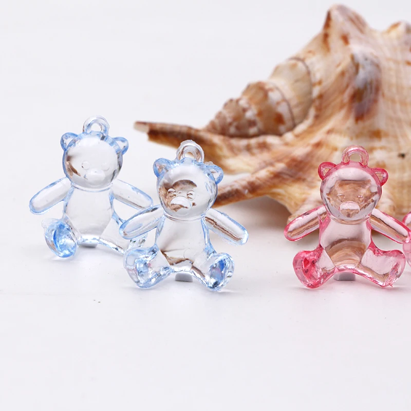 30pcs Pink Blue Mini Milk Bear Baby Shower Favor  Christening Party Favor Decor Birth Announcement Cake Gift Box Decorations