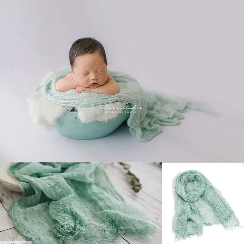 2027 Newborn baby Wrap Photography Props, baby Linen Scarf for Newborn Photography Props