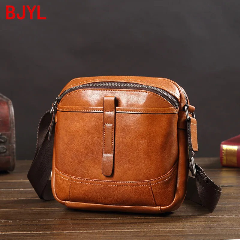 

Vintage Genuine Leather Men's Bag Leather Messenger Bag Business Casual Shoulder Small Bags 2020 New Outdoor Travel Tide Male 8\