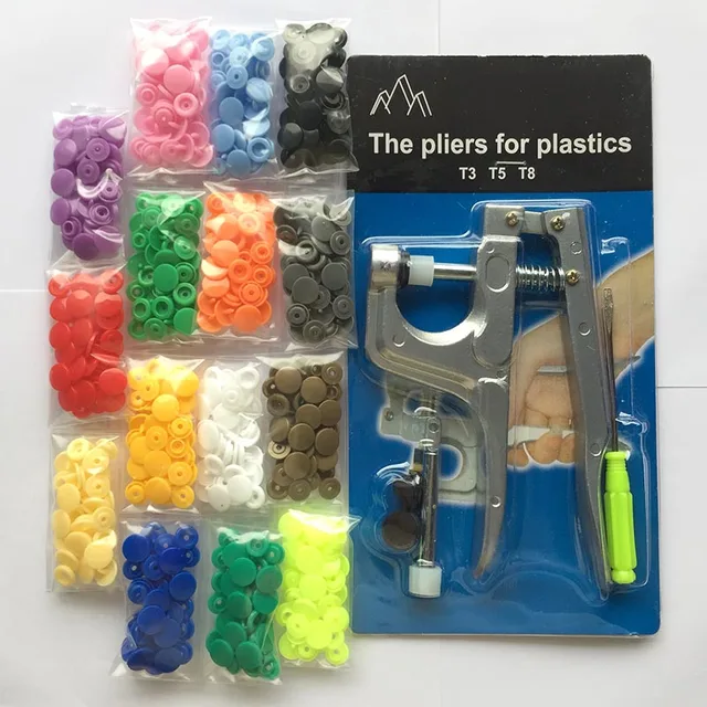 Szczypce do zatrzasków w kształcie litery U Przycisk KAM + 150 zestawów T5 Plastikowy zatrzask z żywicy Przycisk zatrzaskowy Przycisk zatrzaskowy Przycisk zatrzaskowy Narzędzie do szycia