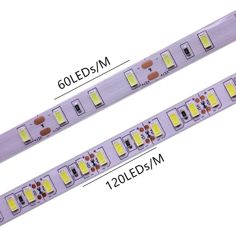 5 12 24 V Volt Led Strip Light PC SMD 2835 Blanc Ledstrip Étanche 5V 12V 24V LED Bande Bande Lampe Bande Lumineuse Pour Chambre Chambre