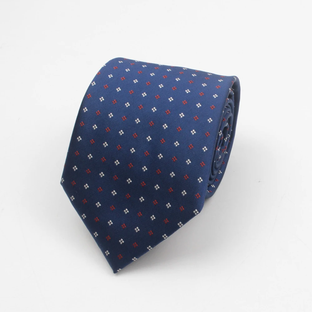 Corbata de punto a rayas para hombre, corbata de 8cm, ropa de fiesta clásica, corbatas, regalo de boda, accesorios formales de camisa azul y rojo