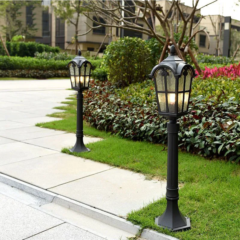 European Retro Outdoor Waterproof Aluminum Lawn Lamp Garden Lamp Villa Community Courtyard Lamp Outdoor Aisle Path Lawn Lamp