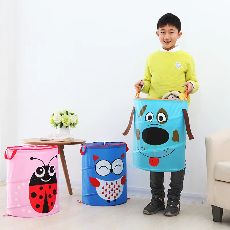 

Cartoon Children Folding Large Storage Bucket Storage Basket Dirty Clothes Basket Home Decoration Bedroom Living Room Animal