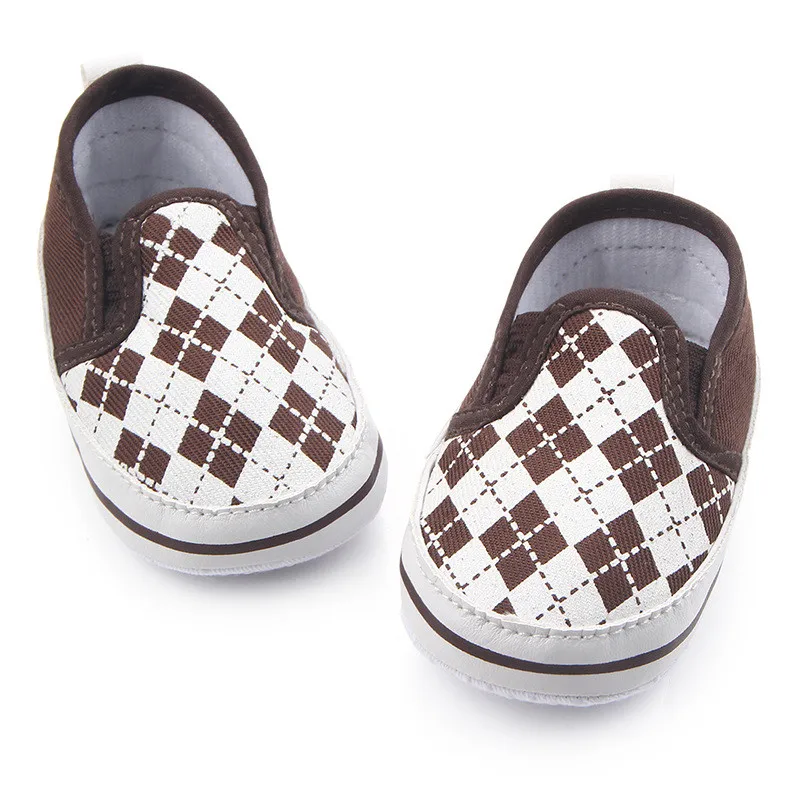 New Baby Shoes Spring&Autumn Cool Plaid Antiskid Soft Bottom Toddlers Crib Shoes Infants Cotton First Walkers