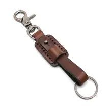 New Fashion Men Keychain Genuine Leather Luxury Handmade Vintage Metal ...