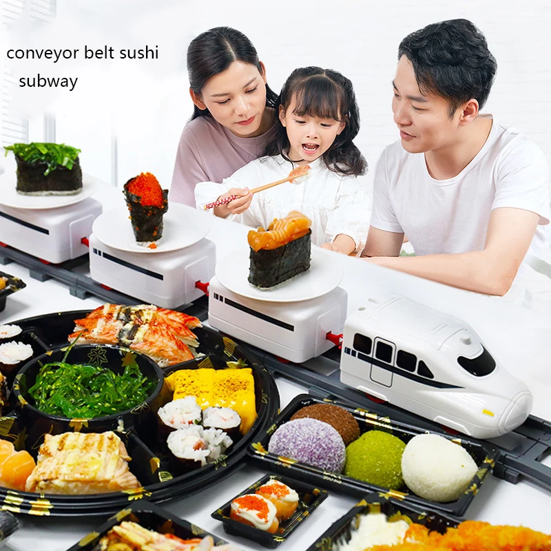 Sushi Train Rotary Sushi Toy Track Train Electric Girls and Train Rotary Sushi Simula Revolving Car Children Electric Train Toys