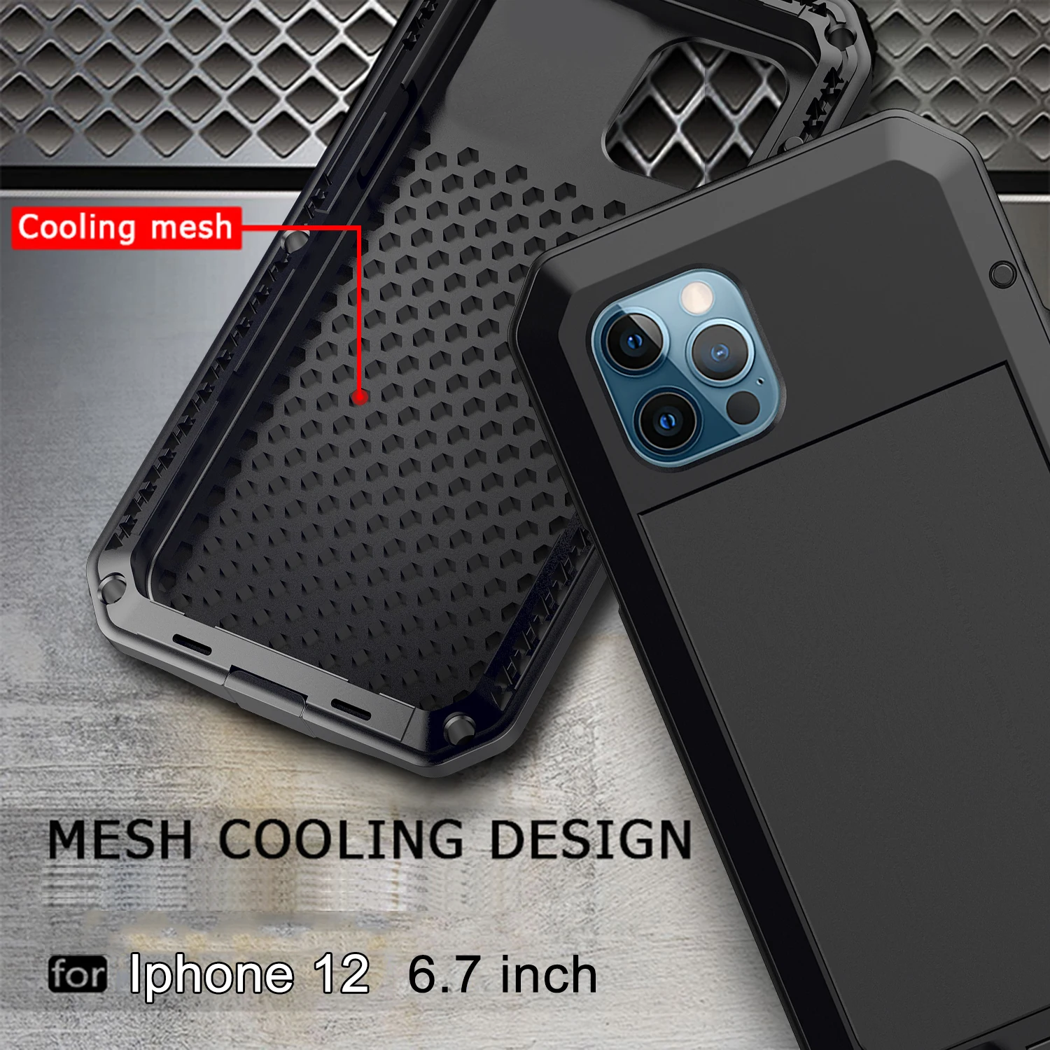 Tempered Glass Metal Case For iPhone 12 11 XR 8 7Plus SE 2020 Shockproof Armor Silicone Cover For iPhone 12 Pro 11Pro Max XS MAX