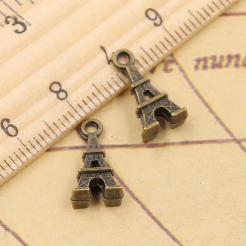 20pcs Charms Eiffel Tower Paris 15x8mm Tibetan Bronze Silver Color Pendants Antique Jewelry Making DIY Handmade Craft