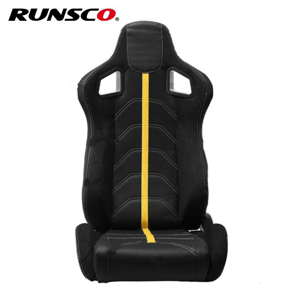 

Car Accessories 1Pcs Racing Seats Adjustable Black PVC Leather Recline Bucket Sport Seats