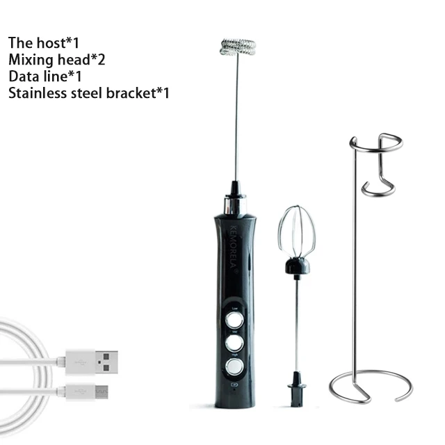 Elektrischer Milchaufschäumer, Schaumbereiter, Mixer, Kaffee- und Getränkeaufschäumstab, USB3 in 1, tragbarer wiederaufladbarer Handschäumer, hohe Eiergeschwindigkeit