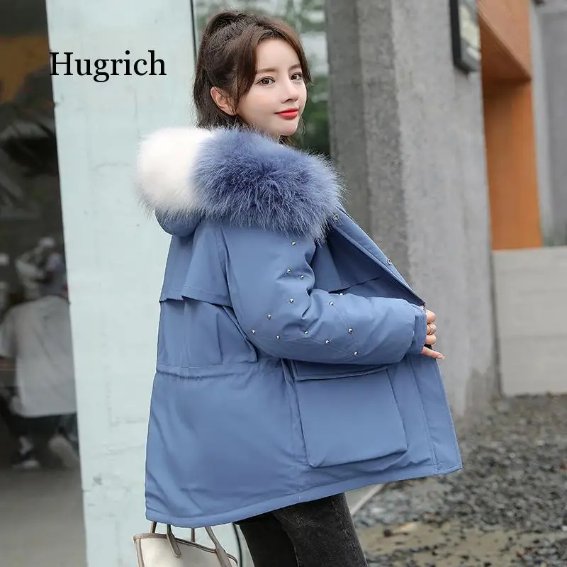 Women Winter Parkas 2020 New Thicker Fashion Fur Collar Hooded Warm Cotton Coat Jacke