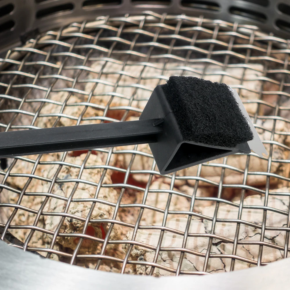 Barbecue Grill Oven Cleaning Copper Wire Sponge Shovel Multi-Function BBQ Tool 3 in 1 Corner Copper Wire Brush