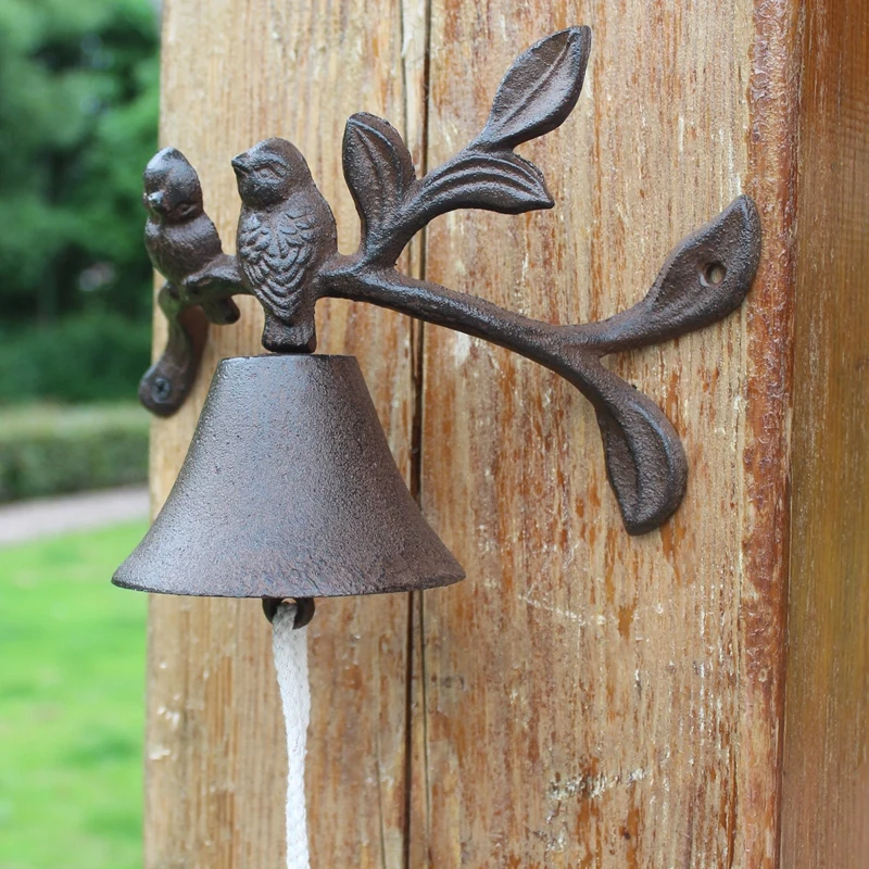 European Style Industrial Retro Nostalgic Garden Cast Iron Doorbell Hand Bell Household Pendant Wall Decoration Doorbell