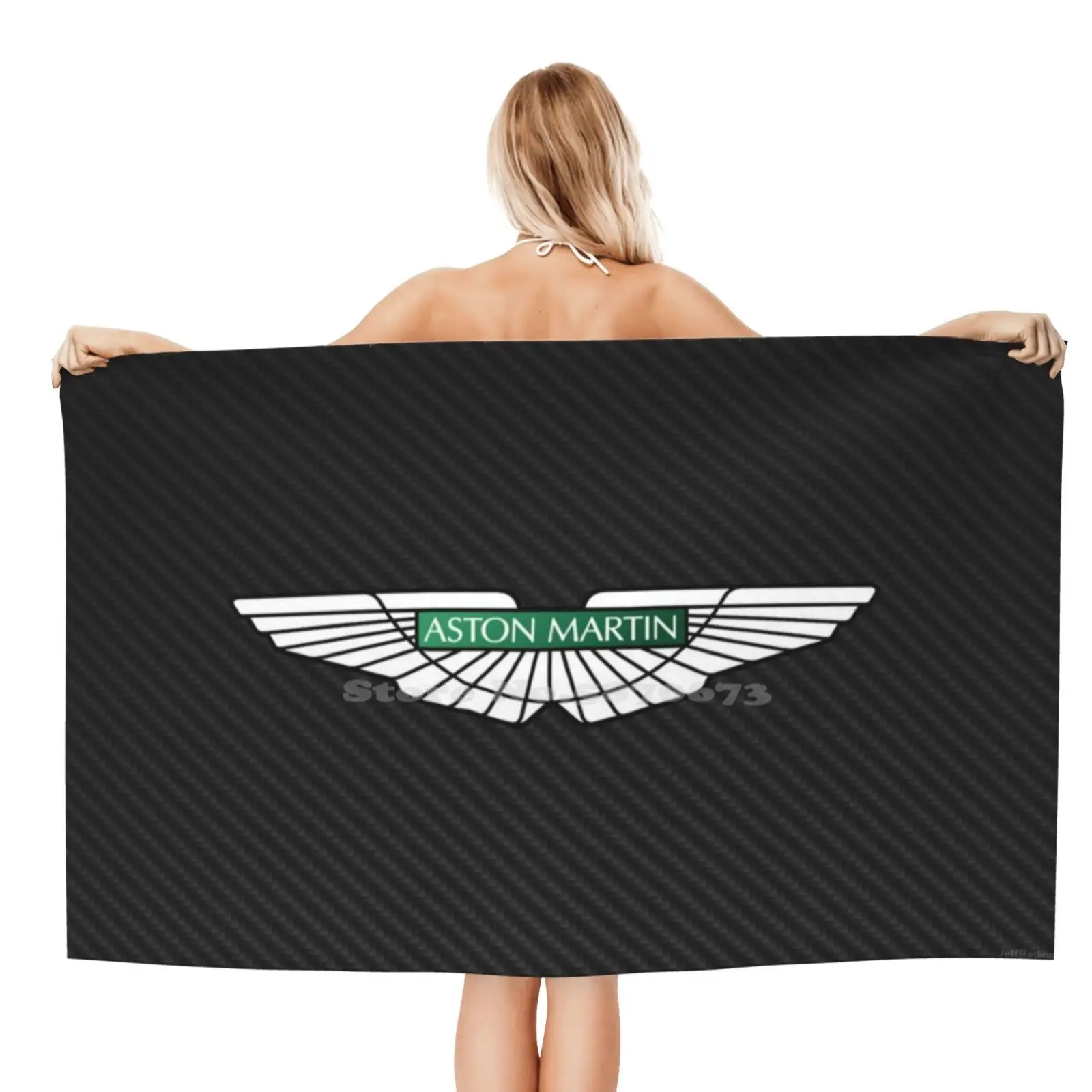 Aston Logo On Carbon Background Soft Towel High Quanlity Sport Beach Towel Formula Retro Circuit Williams Senna Radically Hero