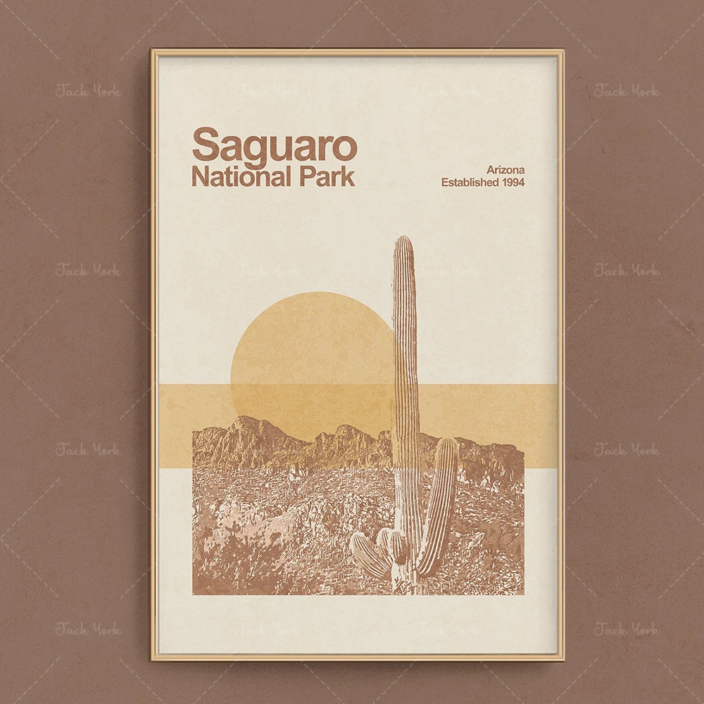 Saguaro National Park Poster - Boho Wall Art - National Park Prints