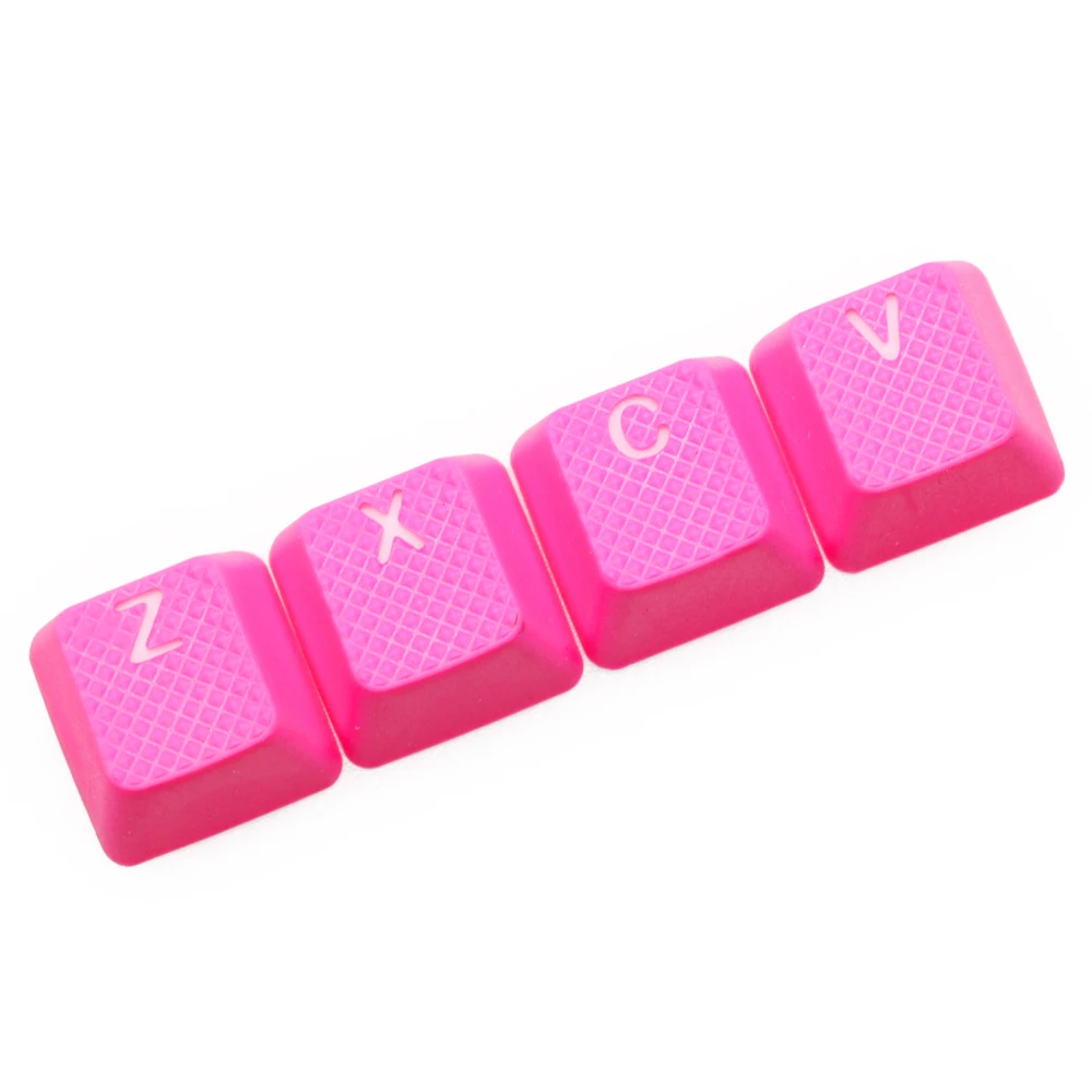 taihao Rubber Gaming Keycap Set Rubberized Doubleshot Cherry MX OEM Profile 4 key zxcv magenta light blue Neon Yellow Neon Green