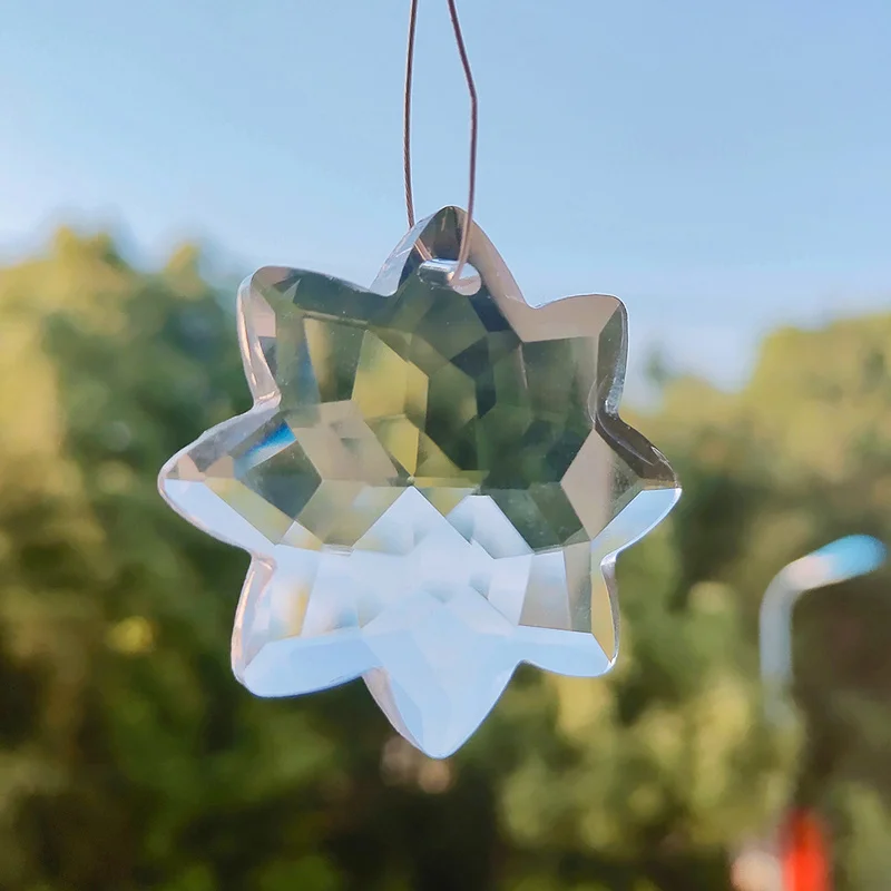 Yeni temizle sekizgen kristal Suncatcher avize kristaller prizmalar kolye asılı süs ev dekor aydınlatma aksesuarları 40MM