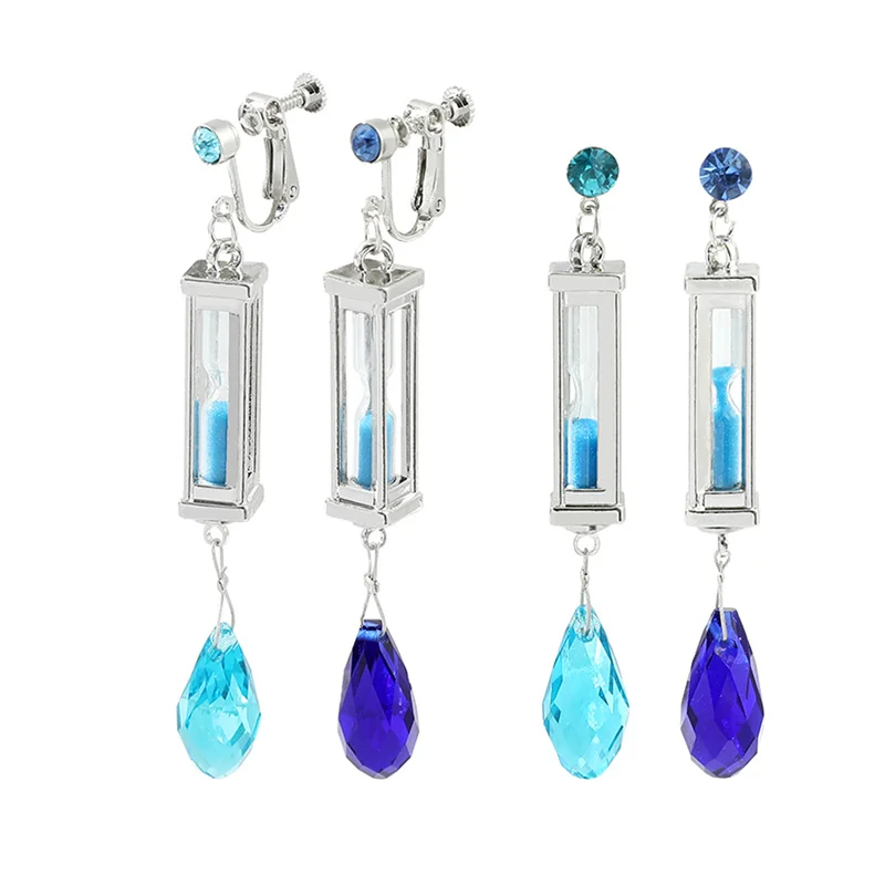 Vanitas Earrings The Case Study of Vanitas no Karte Props Hourglass Earrings Ear Clip Jewelry Gifts Cosplay Ear Cuff Accessories