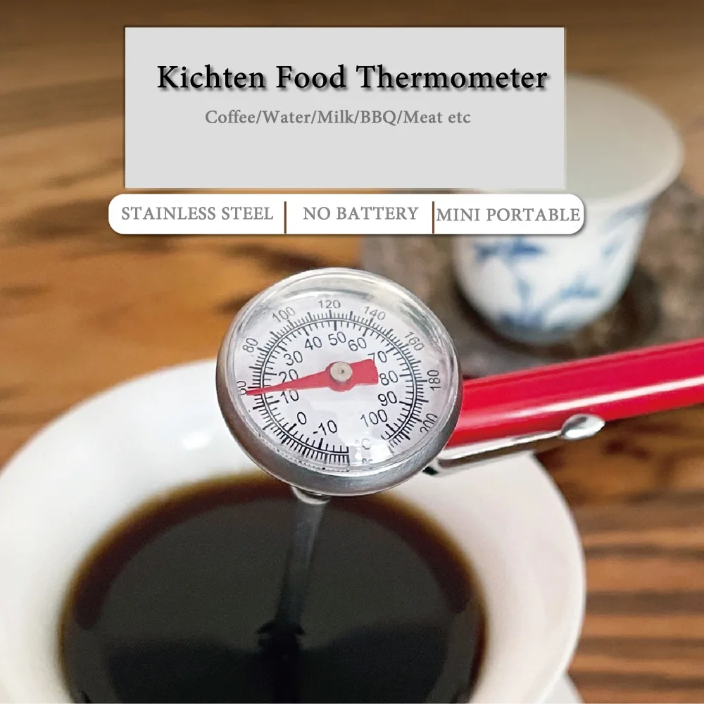 Mini Portable Kitchen Food Thermometer With Probe Meat Coffee Milk Candy Fry Dinning Household Cooking Water Thermometer Gauge