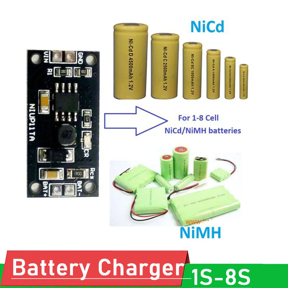 1S -8S Cell NiMH NiCd caricabatterie scheda modulo di ricarica 2S 3S 4s 5s 6S 7S 1.2V 2.4V 3.6V 4.8V 6V 7.2V 8.4V 9.6V batterie