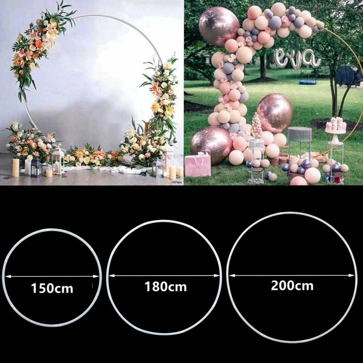 Round Balloon Stand Circle Balloon Arch for Balloon Birthday Wedding Party Decorations Baby Shower Wedding Valentine Background