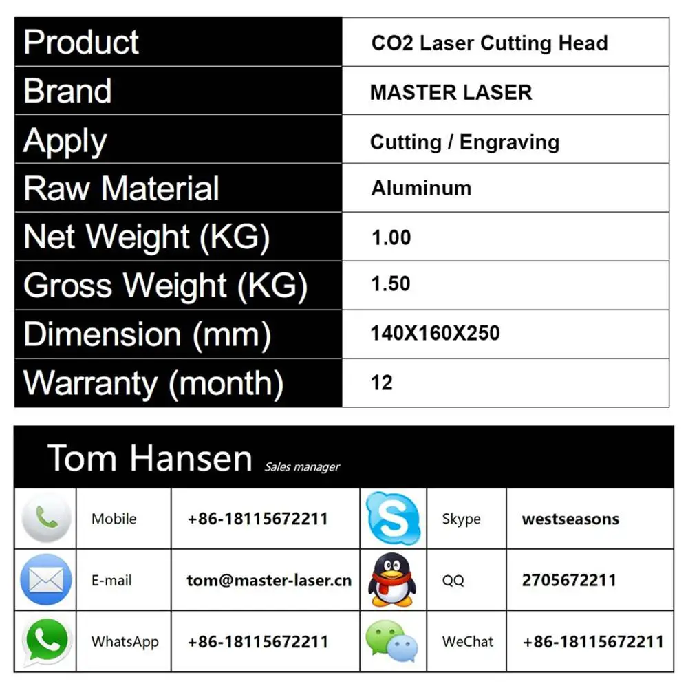 D12F38.1-CO2 Cutting Head For Cutting Machine