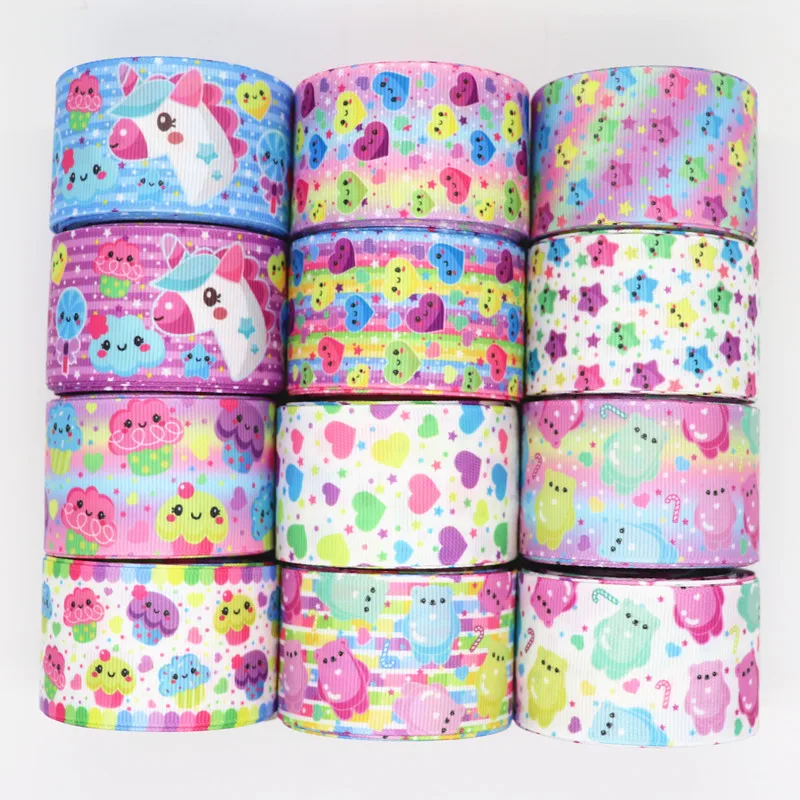 10 Yards 1,5'' 38MM Niedliche Bedruckte Grosgrain-Bänder für Haarschleifen DIY Handarbeitsmaterialien Y2020070701 – Detail 1