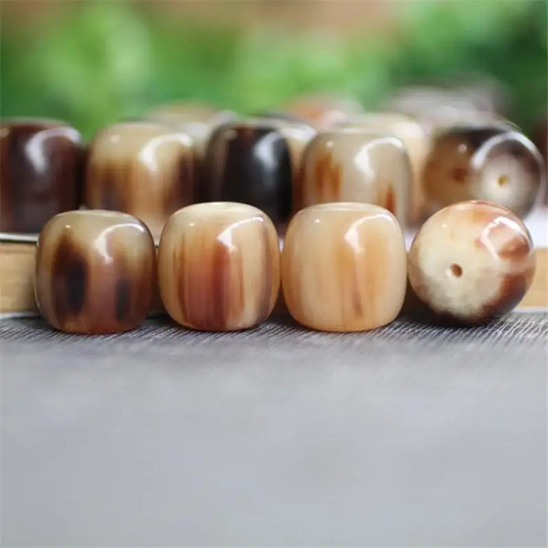 16MM Natural Yak Horn Bead Barrel Beads 5Beads TSB0142