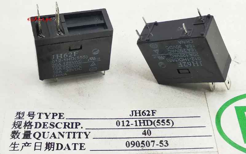 

Jh62f-012-1hd-12vdc new original relay 16A set of normally open 2 pins