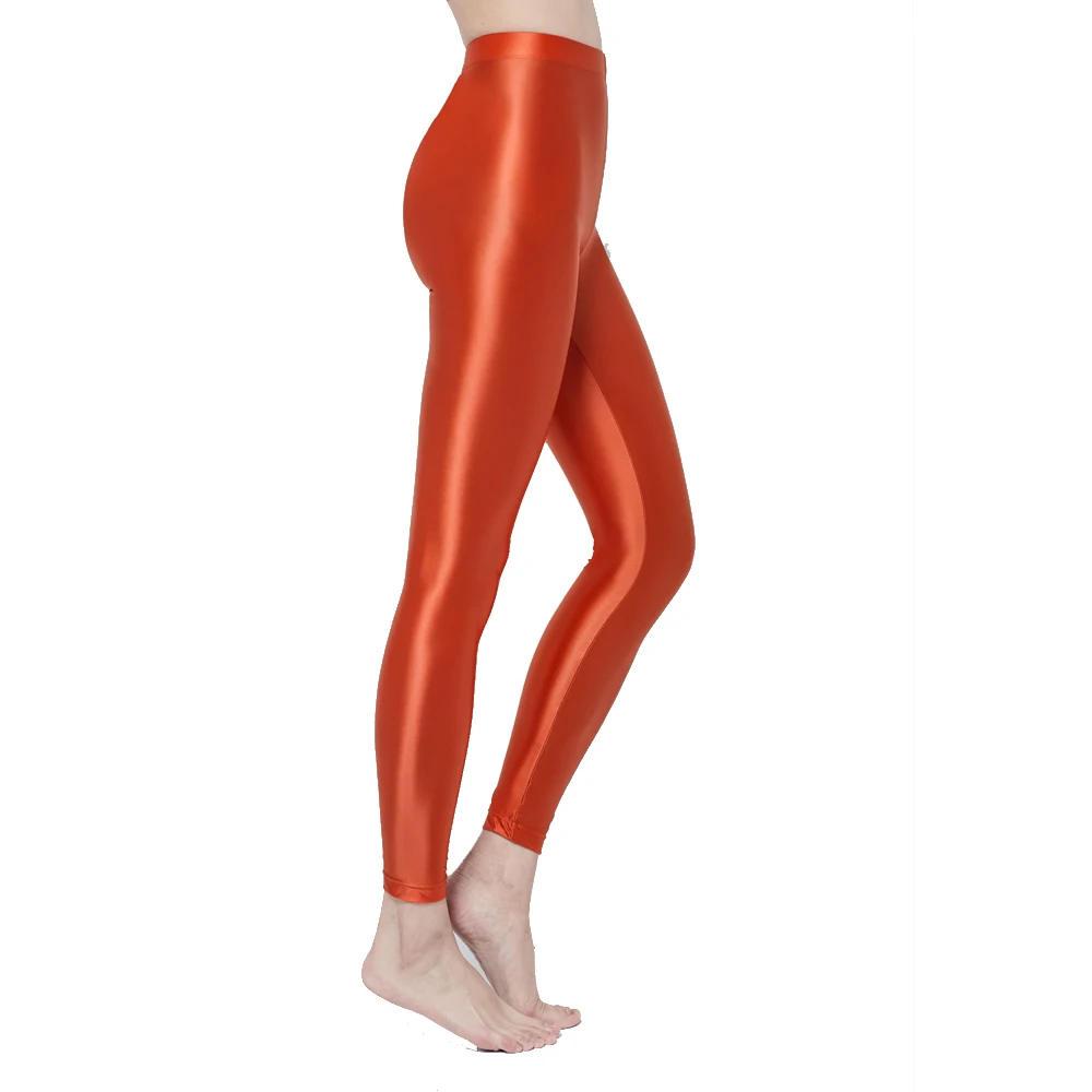 2021 Satin Glossy Sexy Leggings Trousers Glitter Stockings Japanese Ankle-Length Pants High Waist Tights Women Shiny Jeggings