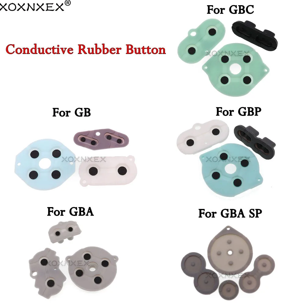 10 Sets Rubber Conductive Buttons for Game Boy Classic GB GBC GBA GBP GBM GBA SP Silicone Start Select Keypad A-B D-pad Button