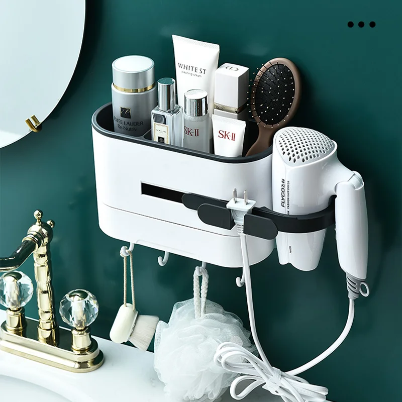 

Bathroom Shelves Multifunctional Bathroom Storage Shelf Hair Dryer Rack Makeup Organizer Shelf Organizer Wc Accessories