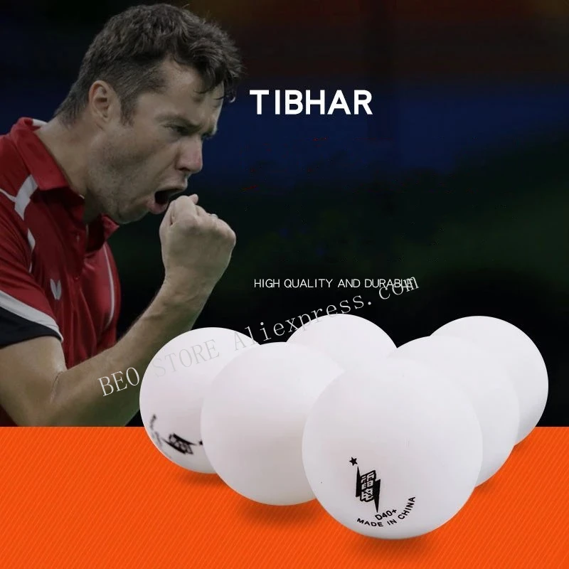 TIBHAR Table Tennis Balls New Material 1-Star 40+ABS Plastic Poly Thunder and lightning Original TIBHAR Ping Pong Ball