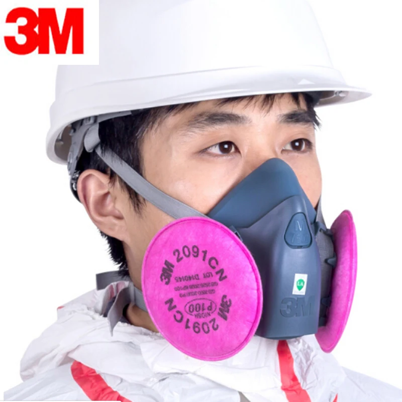 3M 2097 particulate filter P100 with 3M 7502 Gas mask use series respirator Against Painting Spraying Glass Fiber